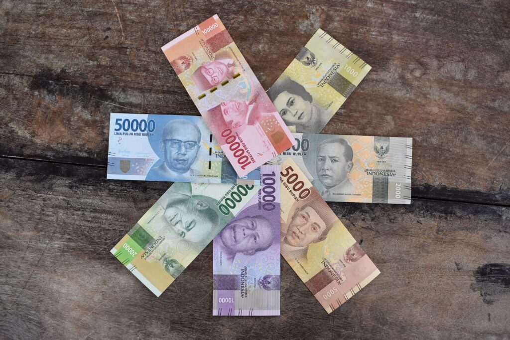 Indonesian Rupiah (IDR) banknotes commonly used throughout Indonesia