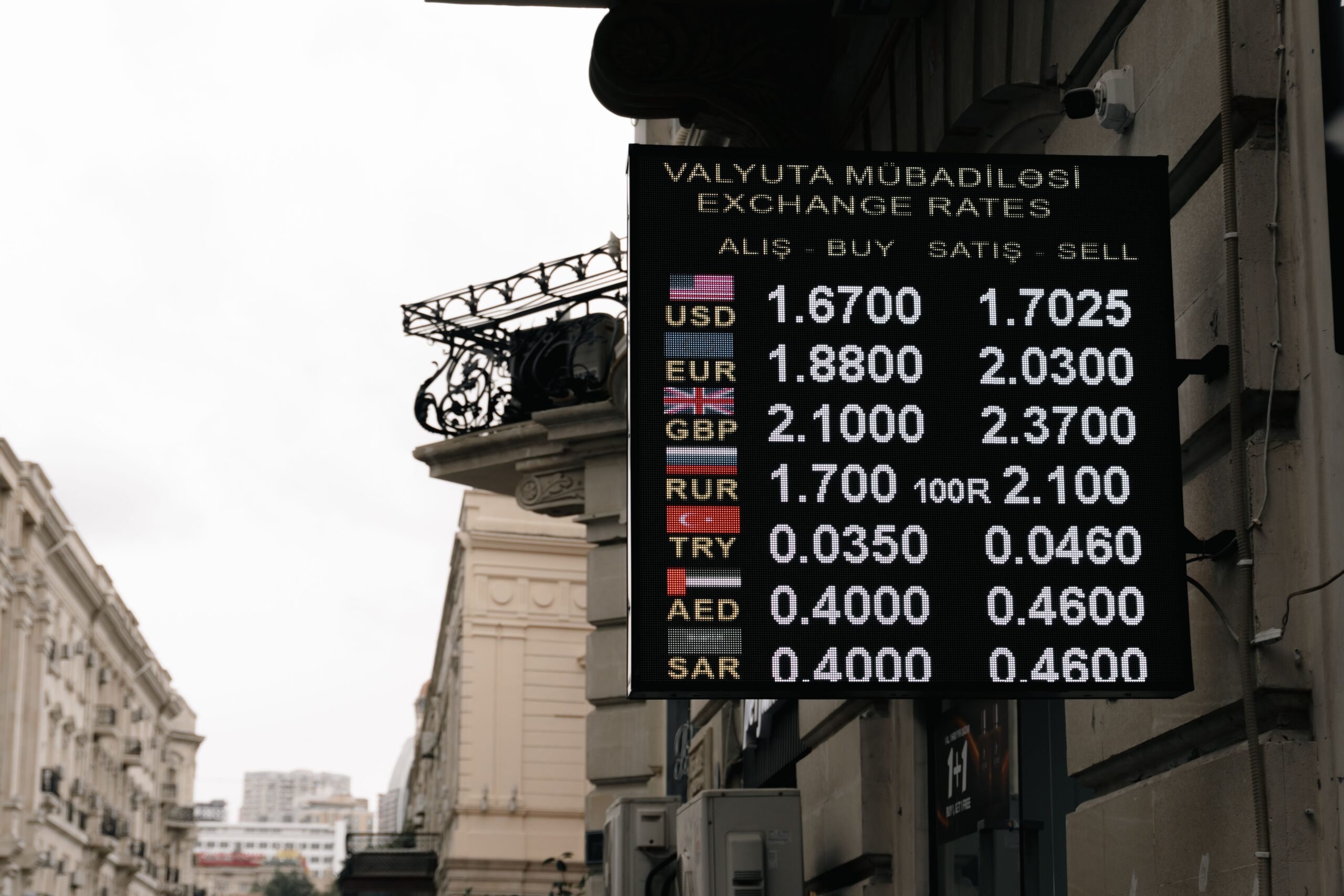 Perbedaan kurs jual dan kurs beli ditampilkan pada papan Buy dan Sell di money changer