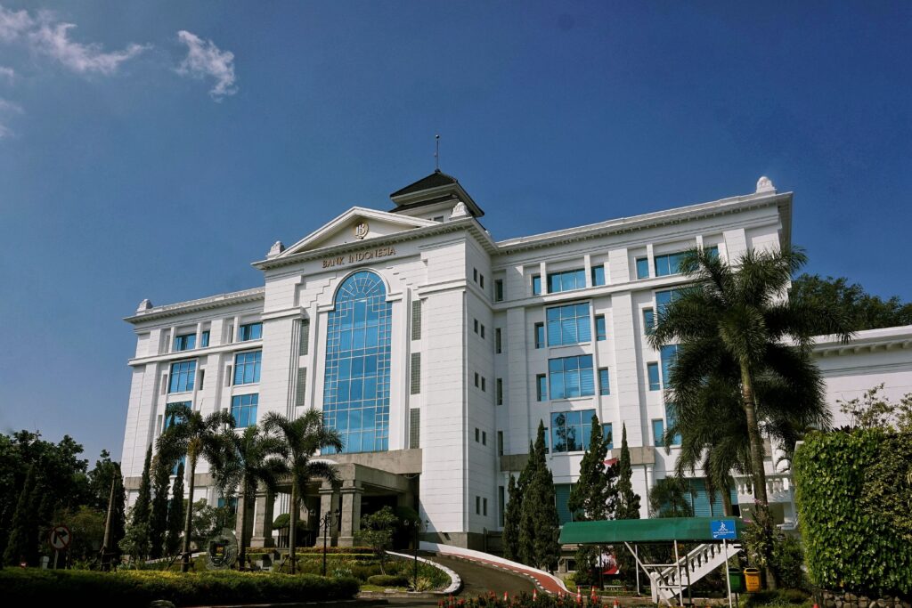 Bank Indonesia headquarters as Indonesia's foreign exchange reserves increased to US$145.6 billion in June 2026.