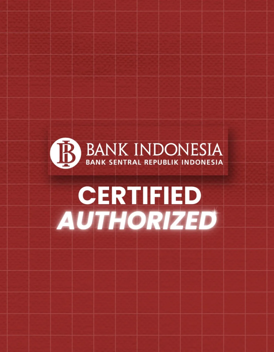 Cash X Change Bank Indonesia certification badge displayed